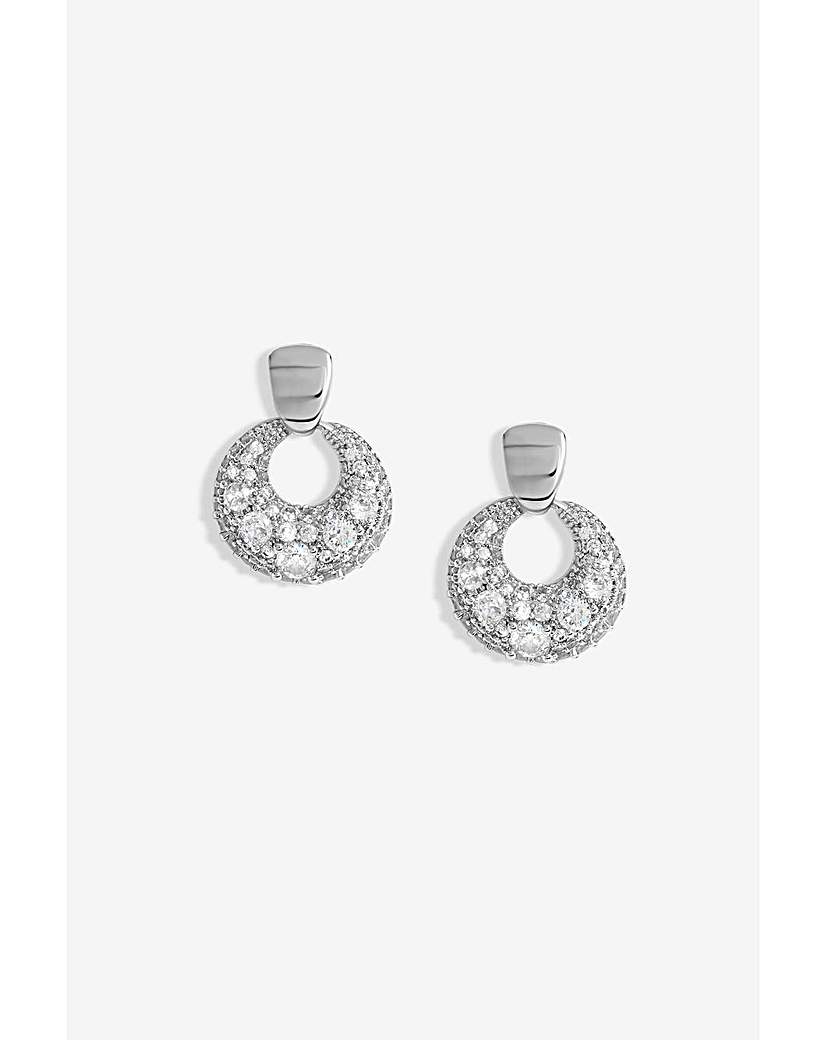 Jon Richard Pave Door Knocker Earrings