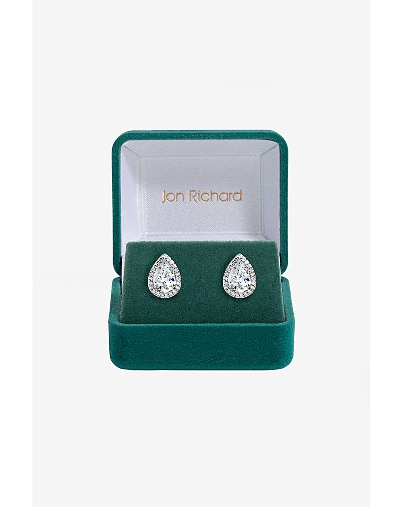 New In - Jon Richard CZ Crystal Peardrop Studs