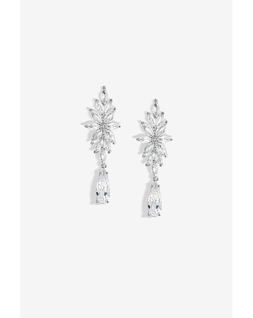 New In - Jon Richard CZ Floral Drop Earrings