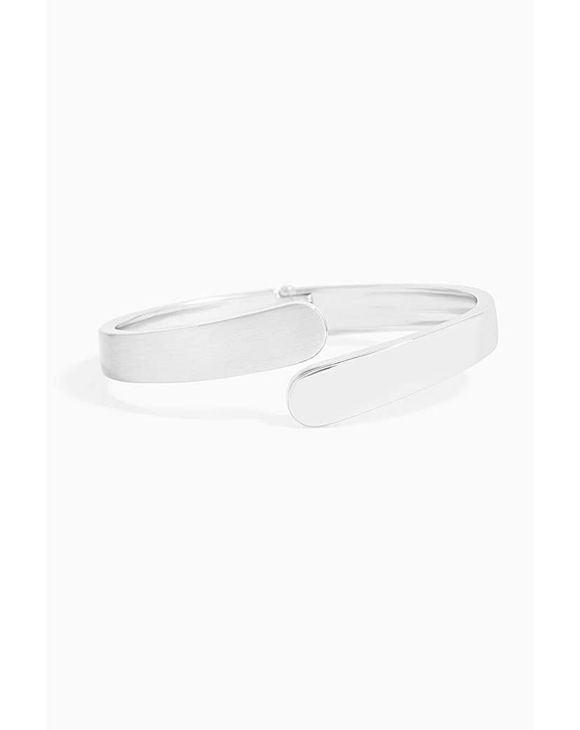 New In - Jon Richard Silver Satin Open Bangle