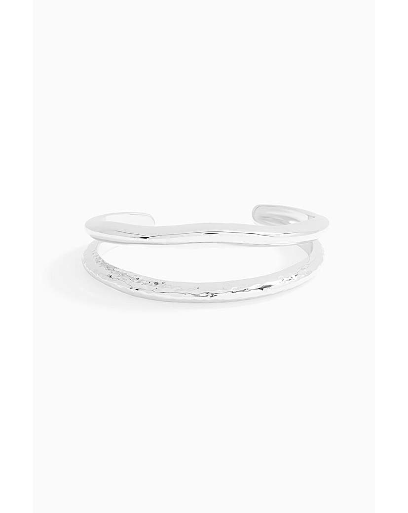 New In - Jon Richard Silver Hammered Cuff