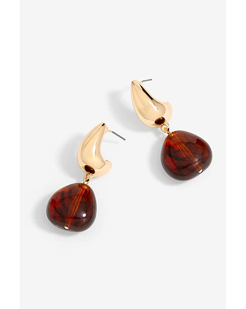 New In - Mood Tort Resin Dome Droplet Earrings