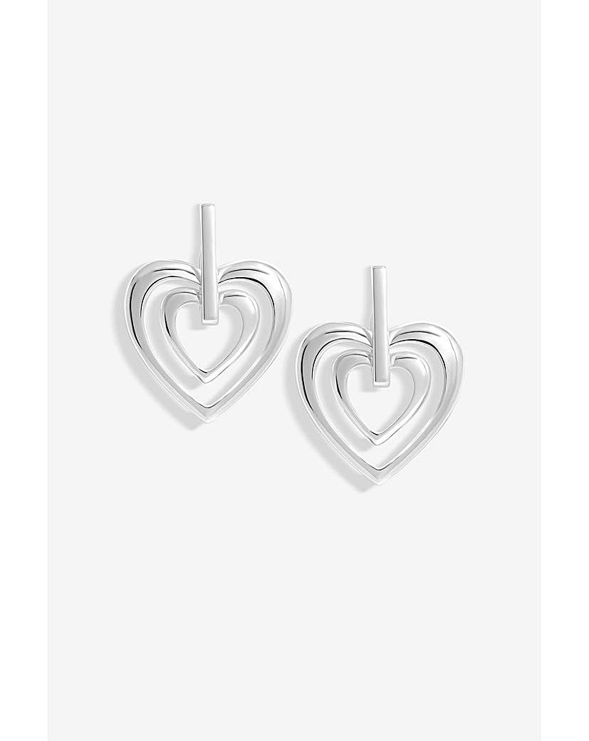 Mood Silver Heart Doorknocker Earrings