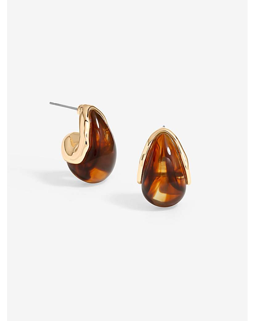 New In - Mood Tort Resin Dome Hoop Earrings