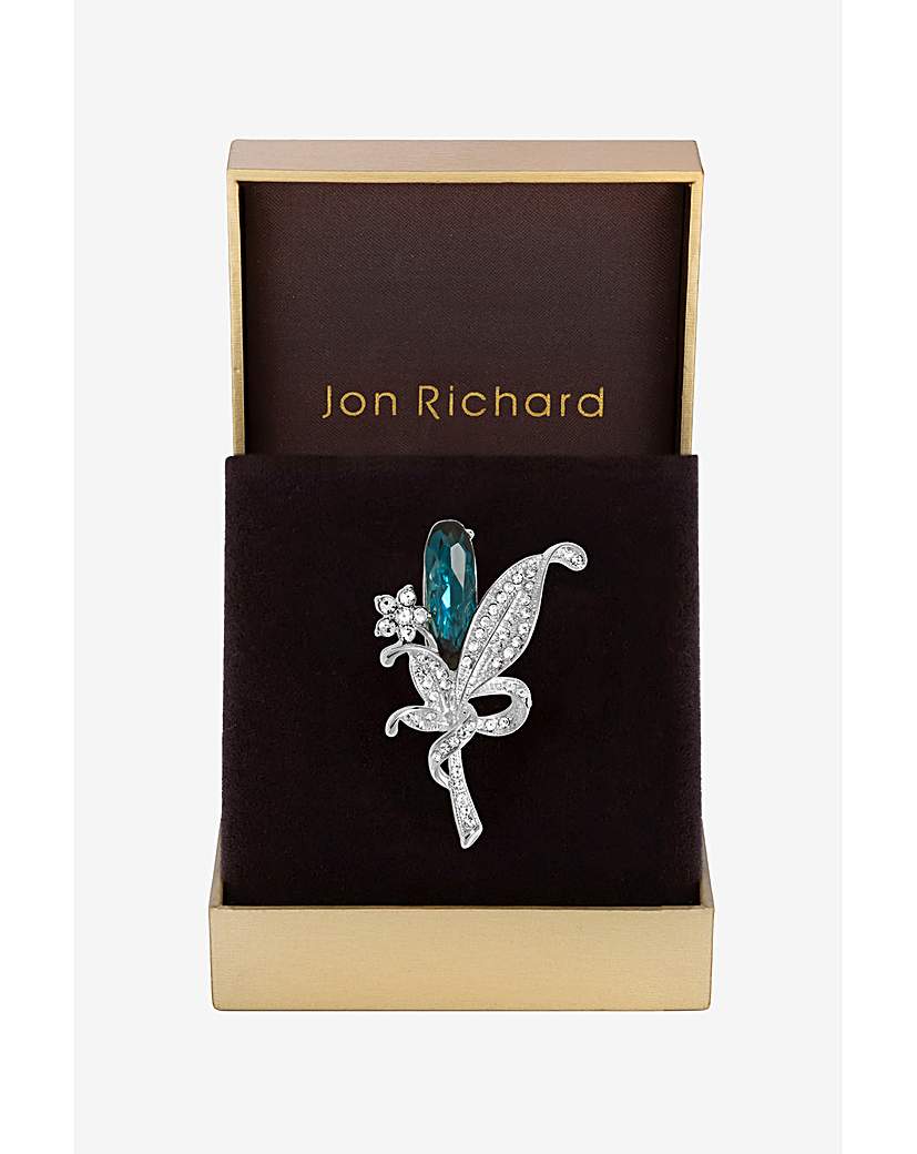 New In - Jon Richard Blue Floral Brooch