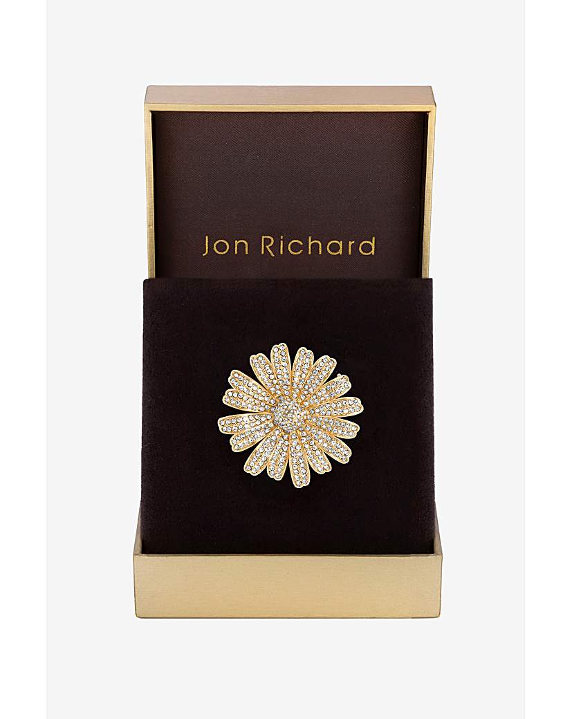 New In - Jon Richard Crystal Flower Brooch