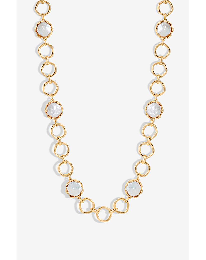 New In - Jon Richard Baroque Pearl Chain Necklace