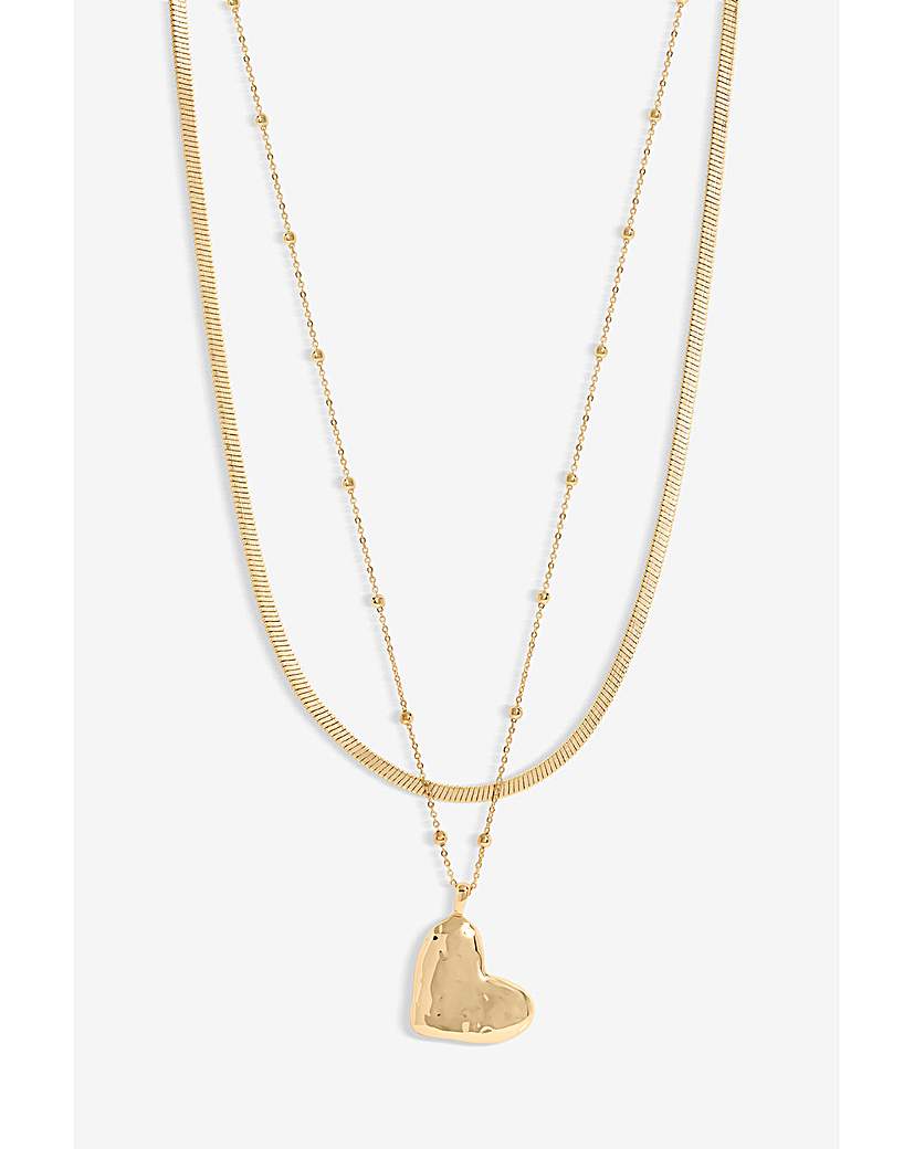 New In - Jon Richard Row Molten Heart Necklace