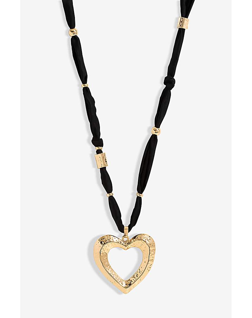 New In - Mood Hammered Heart Long Pendant