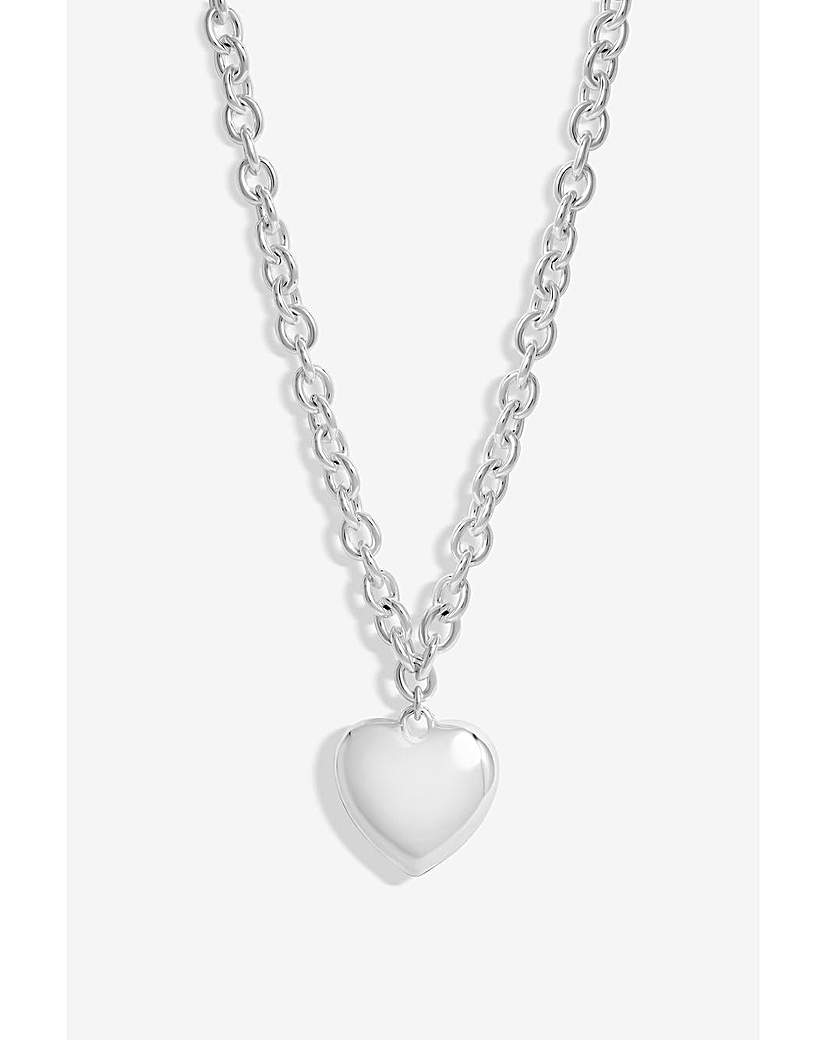 Mood Silver Puffed Heart Double Pendant