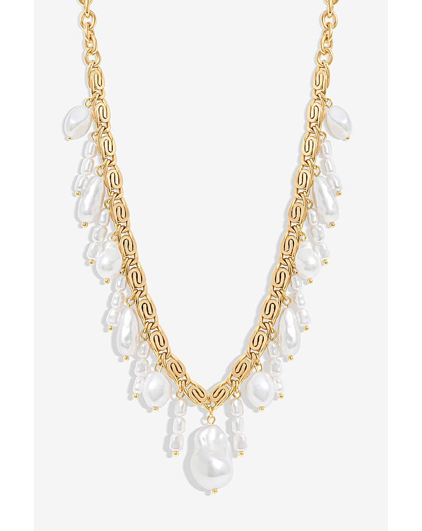 New In - Mood Cream Pearl Baroque Shaker Necklace