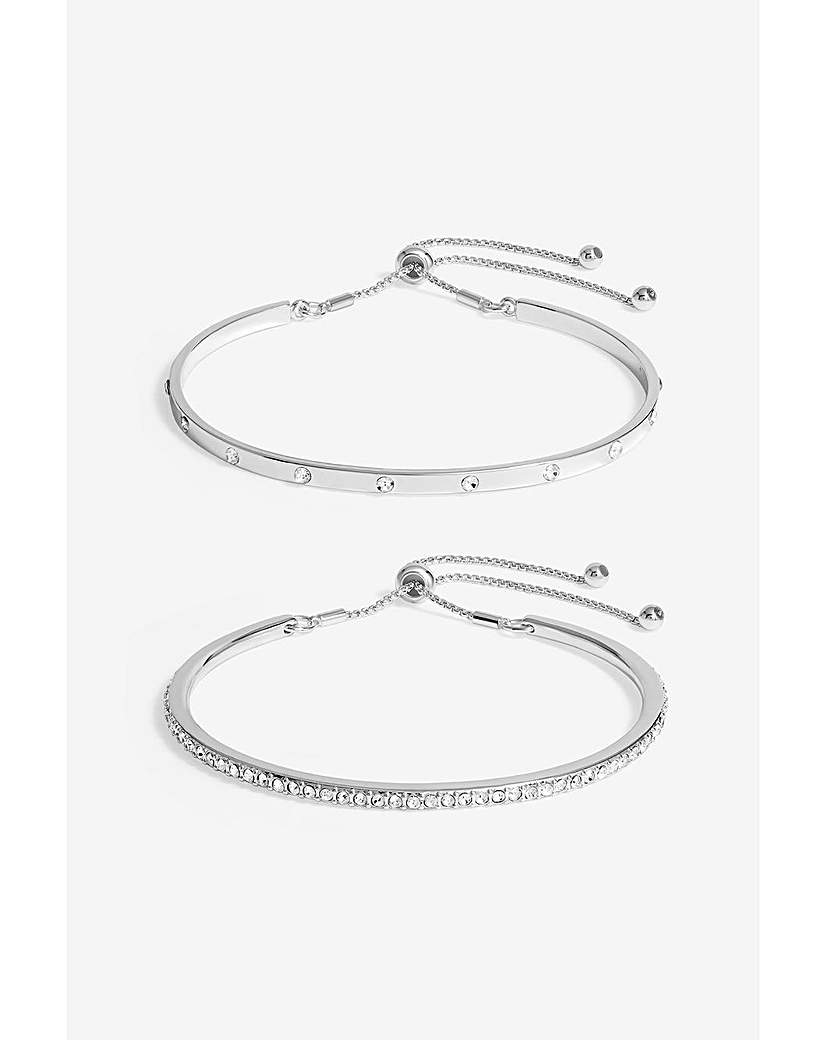 New In - Mood Silver Bar Toggle Bracelets 2 Pack