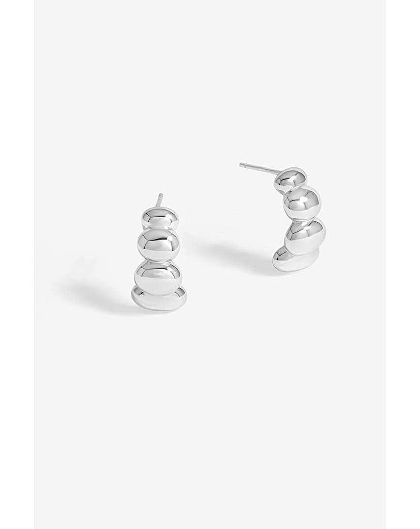 New In - Simply Silver Graduated Pebble Studs