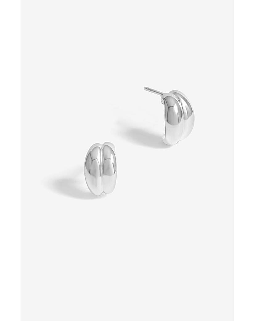 New In - Simply Silver Double Row Ridge Earrings