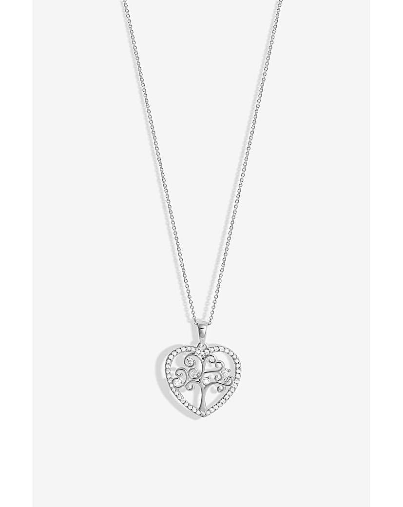 New In - Simply Silver Tree Of Love Heart Pendant