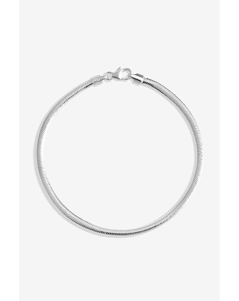 Simply Silver Flat Snake Chain Bracelet