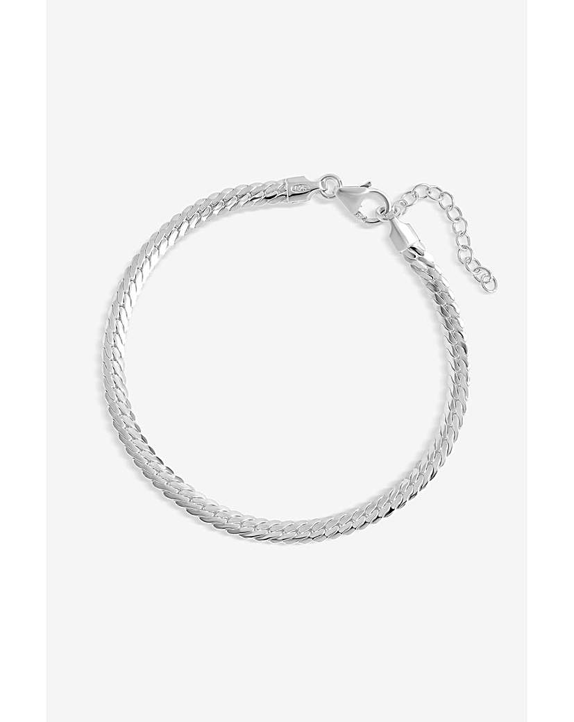 Simply Silver Flat Herringbone Bracelet