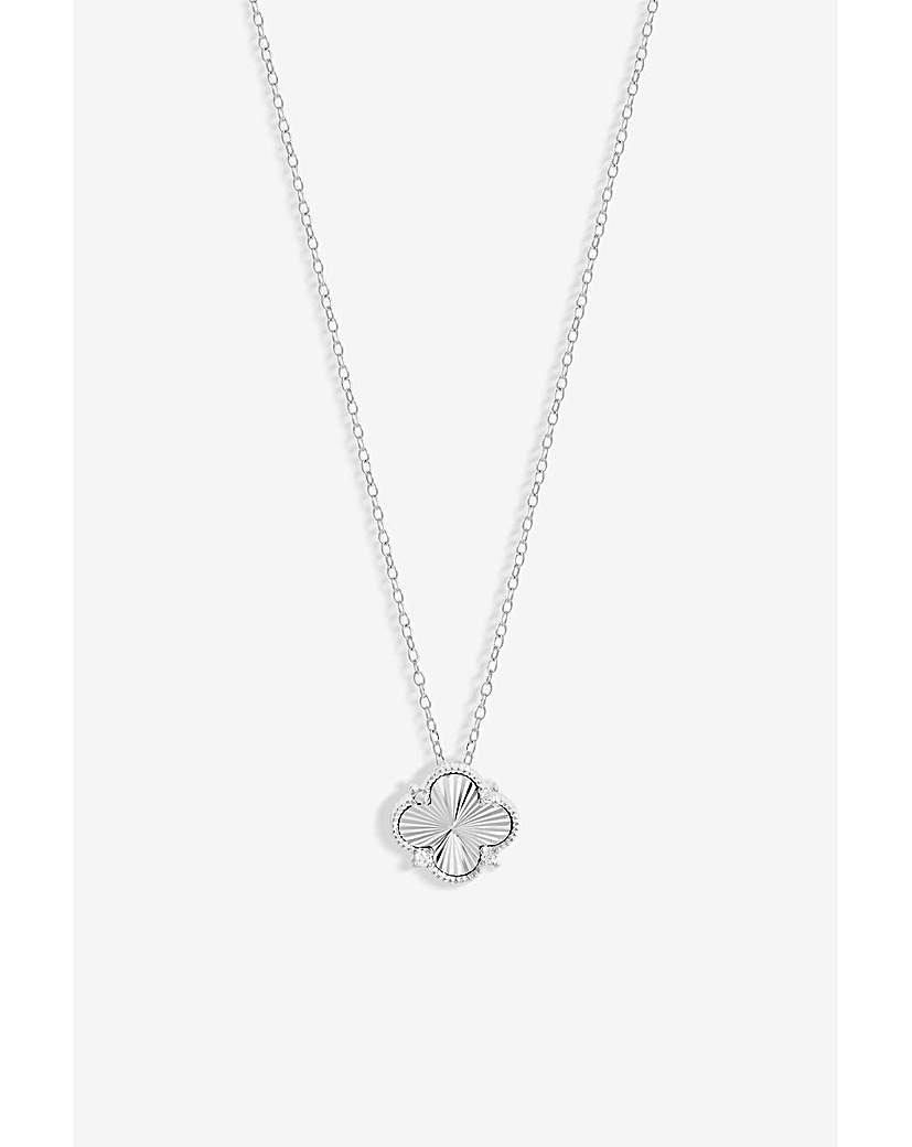 Simply Silver CZ Cut Clover Pendant