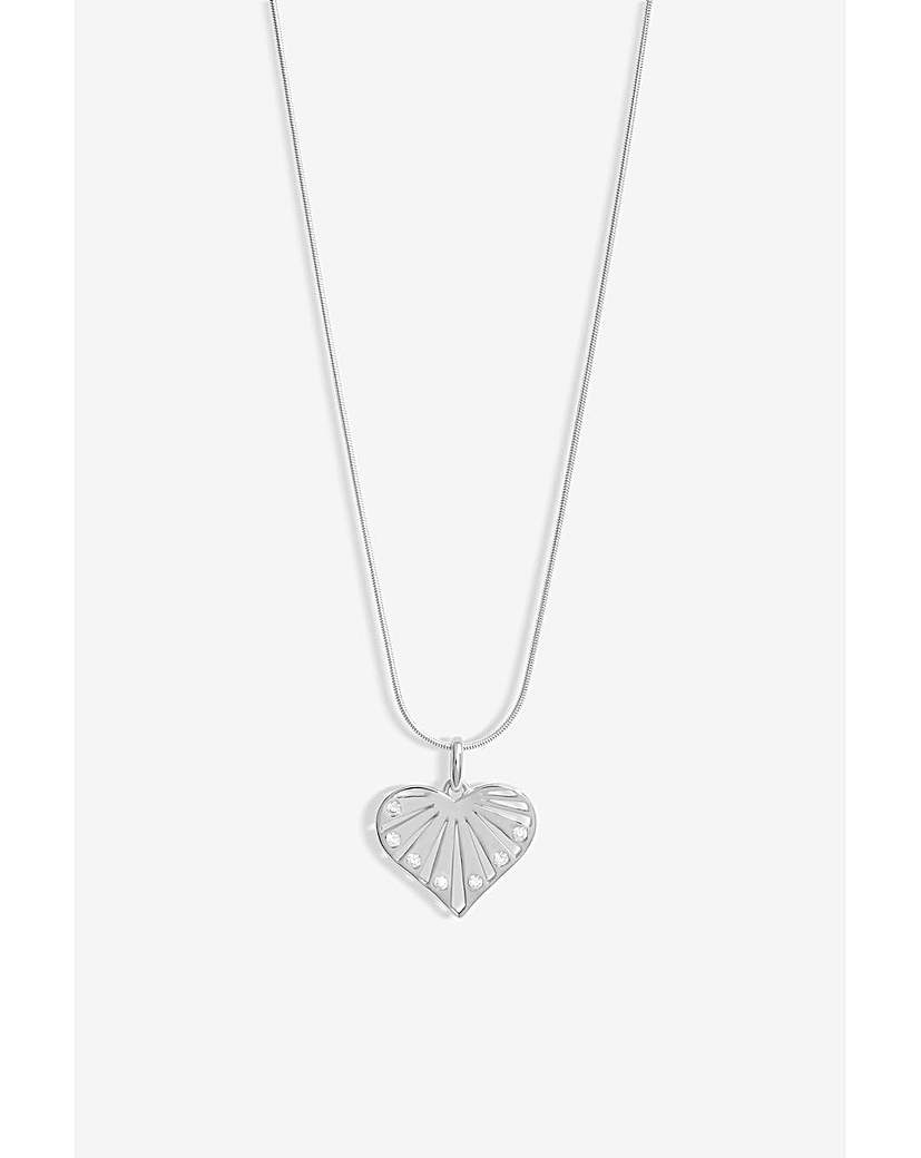 New In - Simply Silver CZ Cut Out Heart Pendant