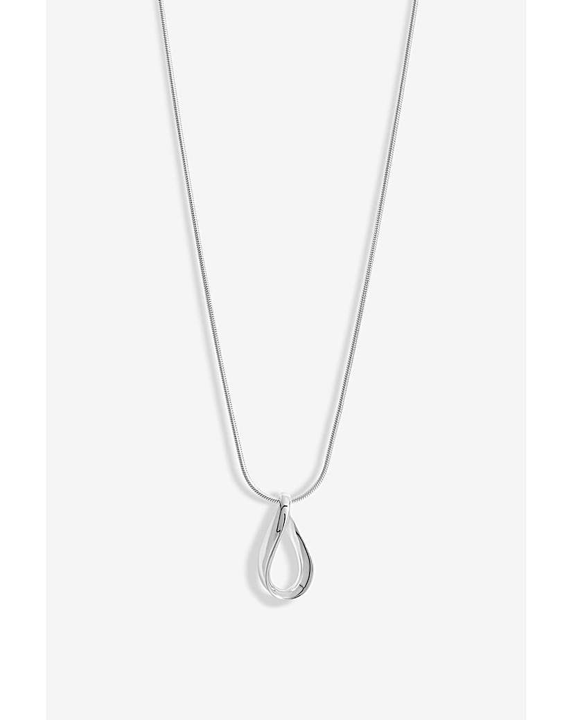 New In - Simply Silver Open Pear Drop Pendant