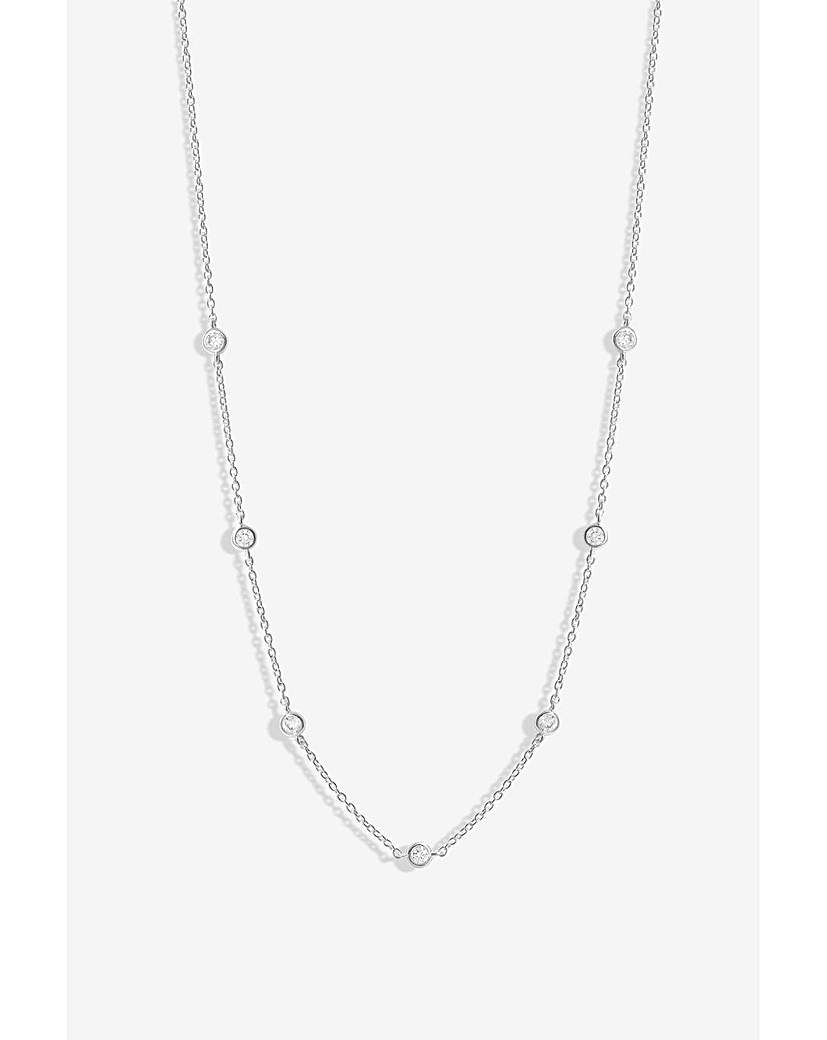 New In - Simply Silver Station Crystal Necklace