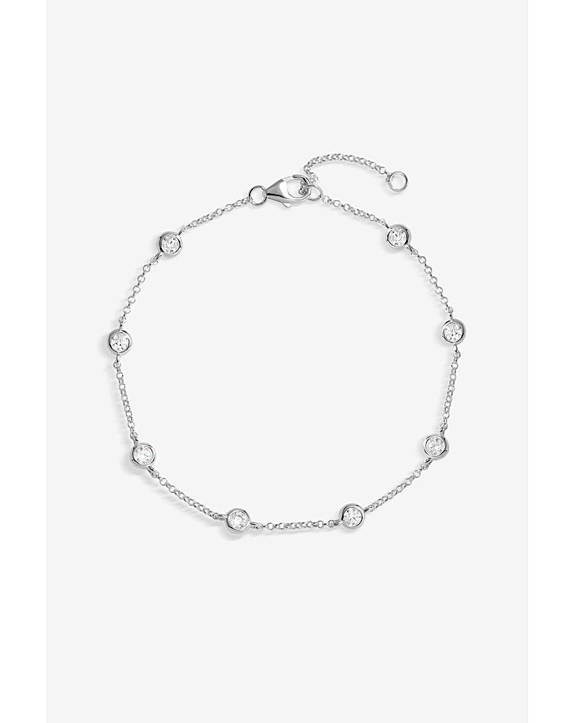 New In - Simply Silver Station Crystal Bracelet