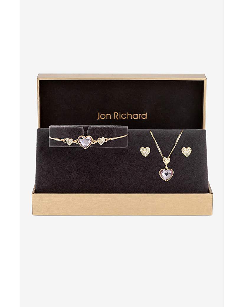 New In - Jon Richard Rose Heart Drop Trio Set