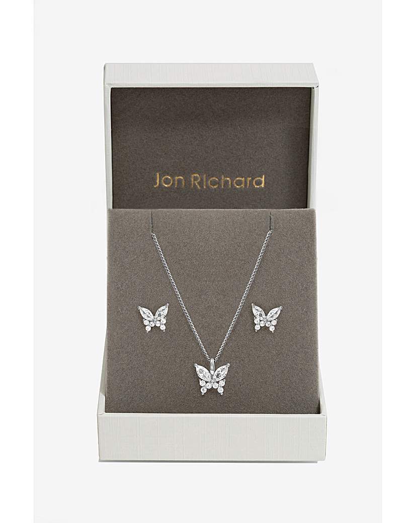 Jon Richard CZ Butterfly Set