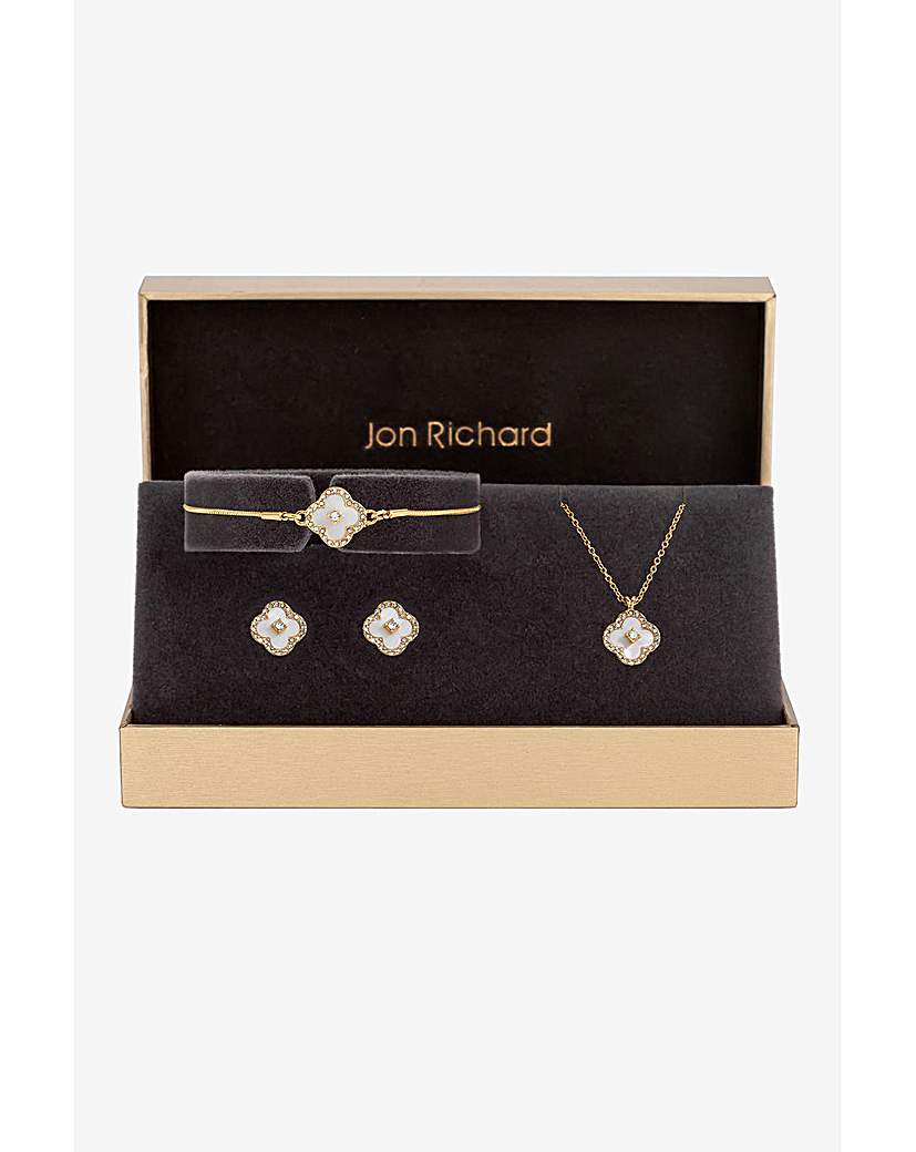 New In - Jon Richard Crystal Clover Trio Set