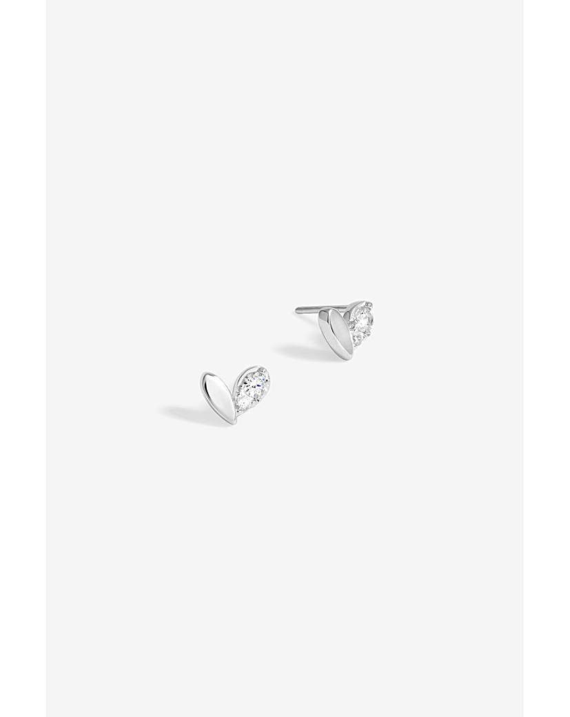 New In - Simply Silver and Crystal Heart Studs