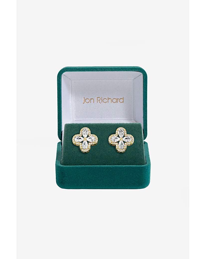 New In - Jon Richard CZ Clover Studs