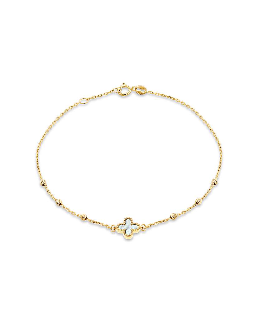 New In - 9ct Yellow Gold Mother of Pearl Bracelet