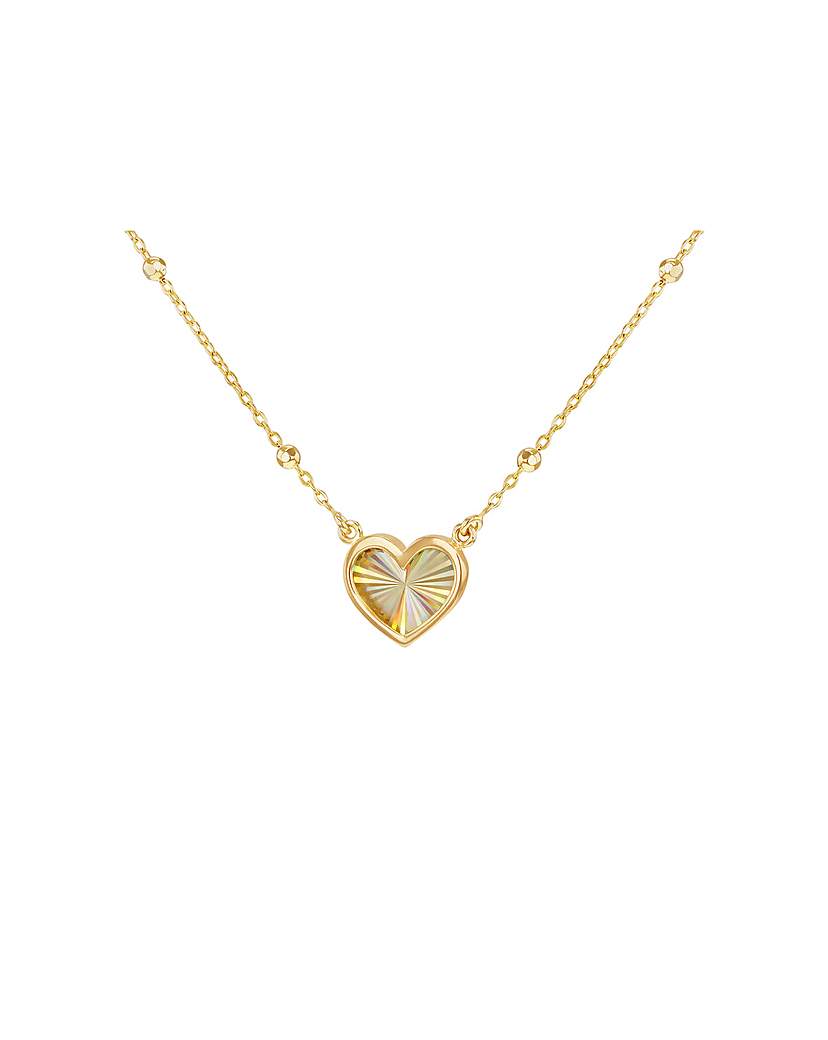 New In - 9ct Yellow Gold Rainbow Heart Necklace