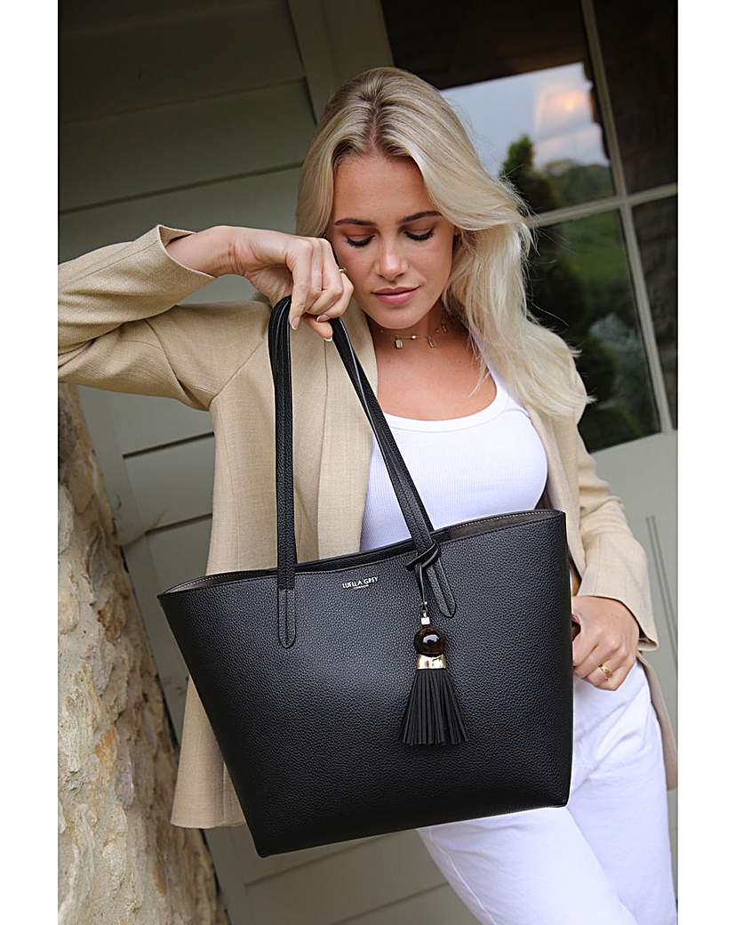 New In - Luella Grey Benny Black Tote & Pouch