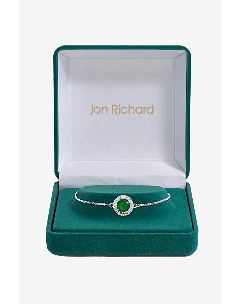 New In - Jon Richard CZ Emerald Halo Bracelet