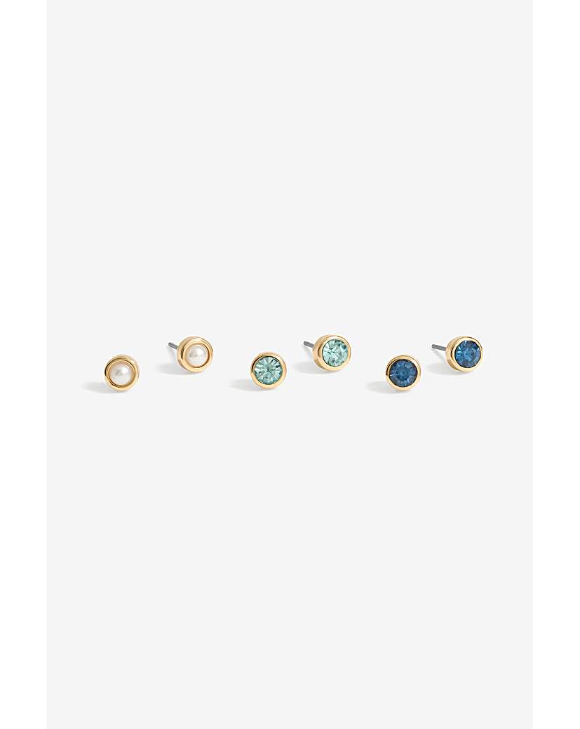 New In - Mood Blue Turquoise Studs 3 Pack