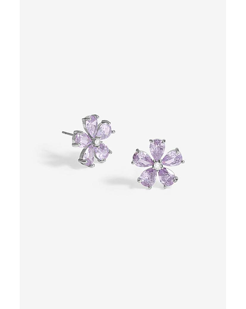 New In - Jon Richard Lavender Floral Earrings