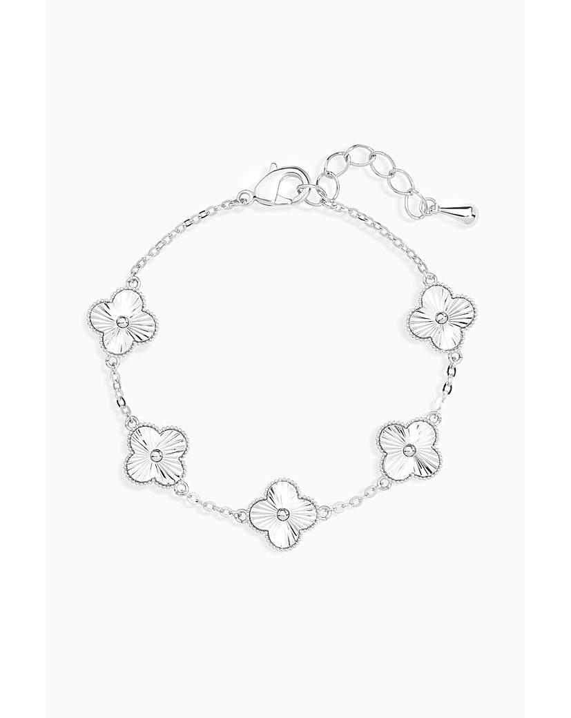 New In - Jon Richard Diamond Cut Clover Bracelet