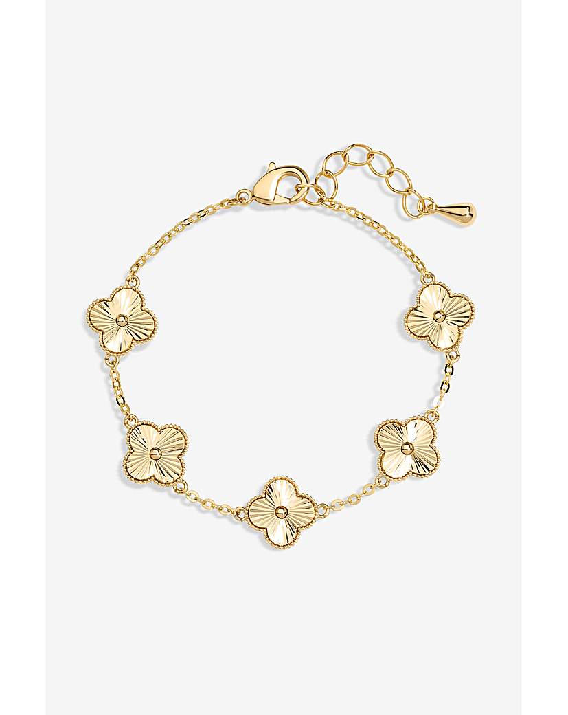 New In - Jon Richard Diamond Cut Clover Bracelet