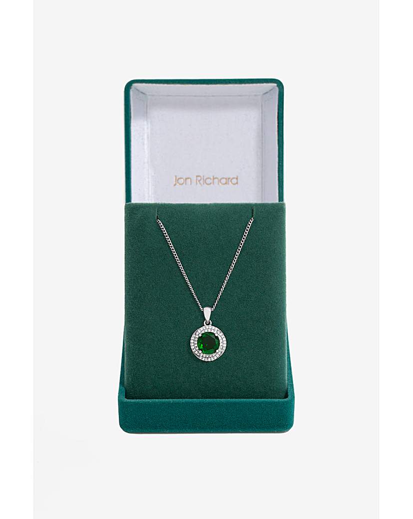 New In - Jon Richard CZ Emerald Halo Pendant