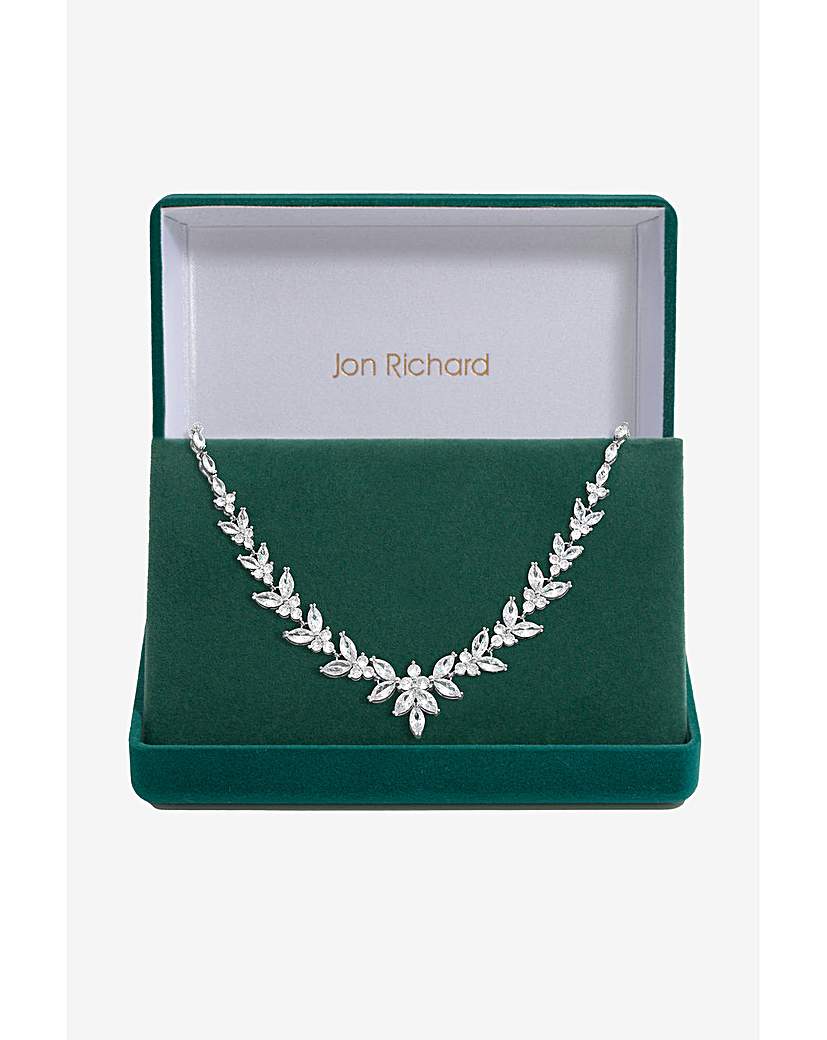 New In - Jon Richard CZ Floral Necklace