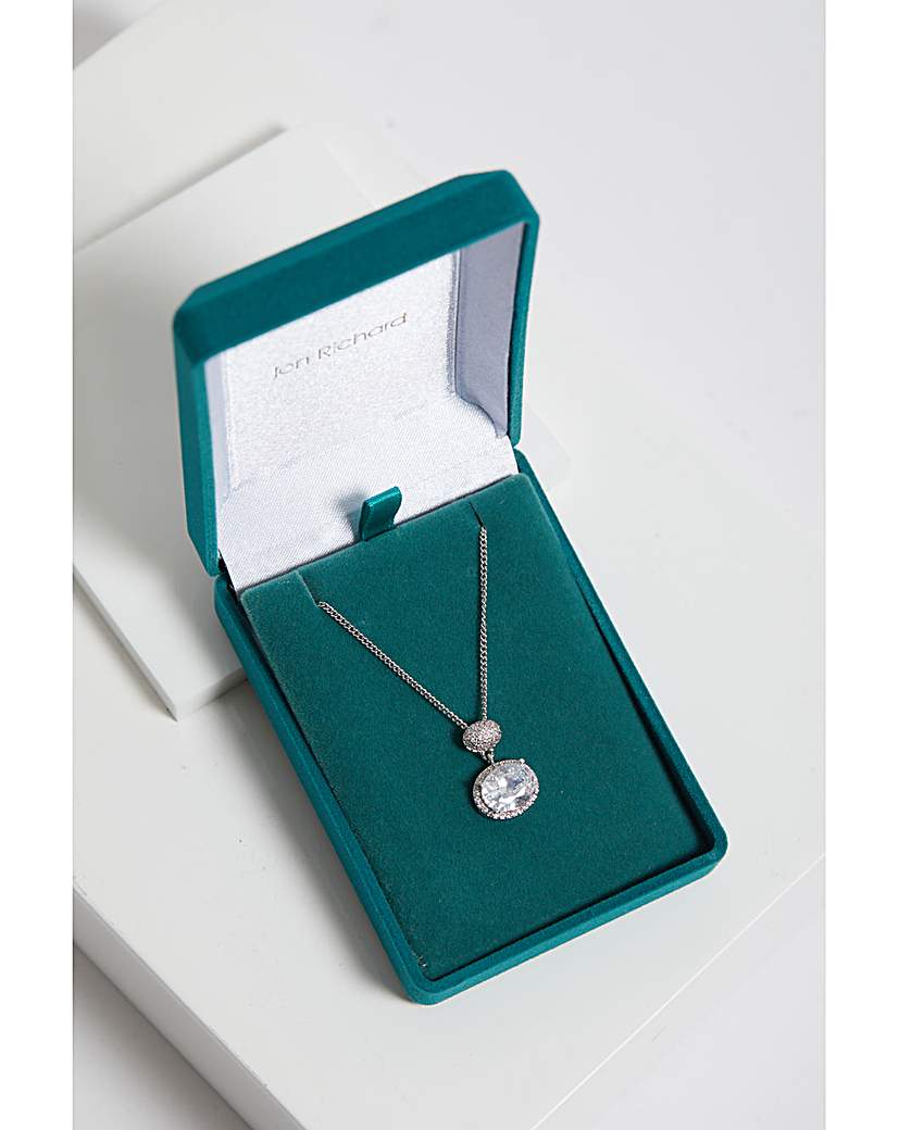 New In - Jon Richard CZ Pave Oval Pendant