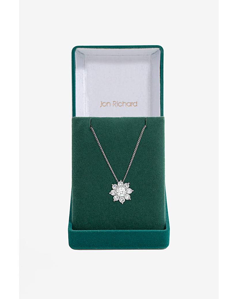 New In - Jon Richard CZ Crystal Flower Pendant