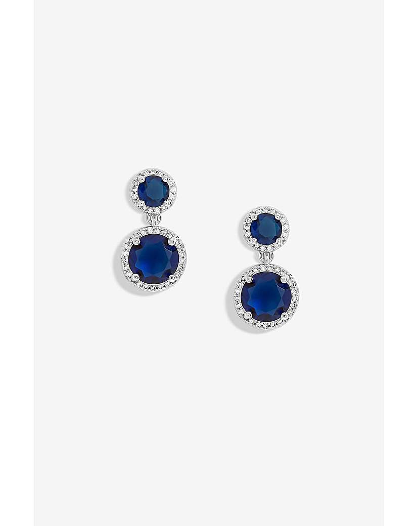 New In - Jon Richard Sapphire Halo Earrings