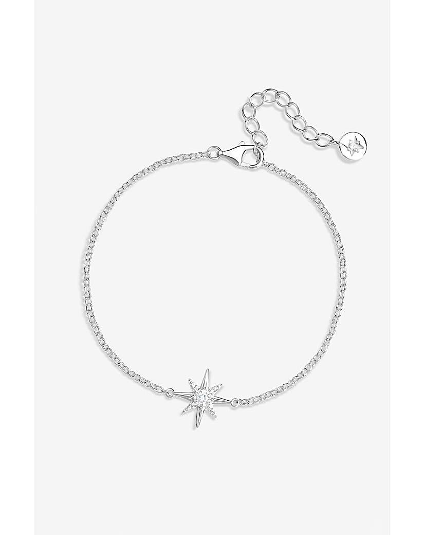 New In - Simply Silver CZ Star Toggle Bracelet