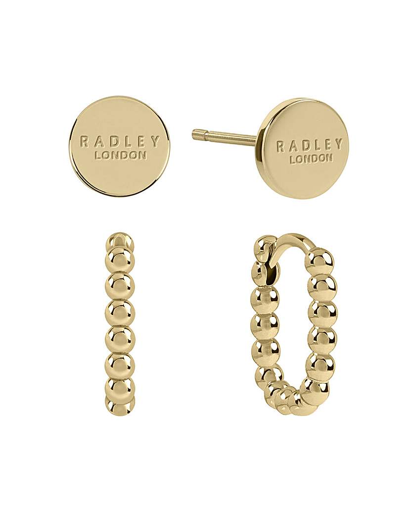 New In - Radley 18ct Gold Plated Twin Earrings