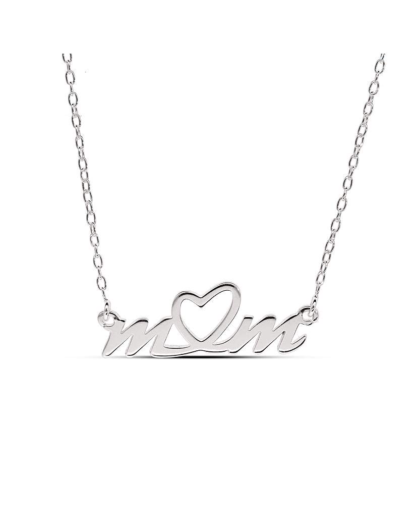 Silver Mum Necklet with heart