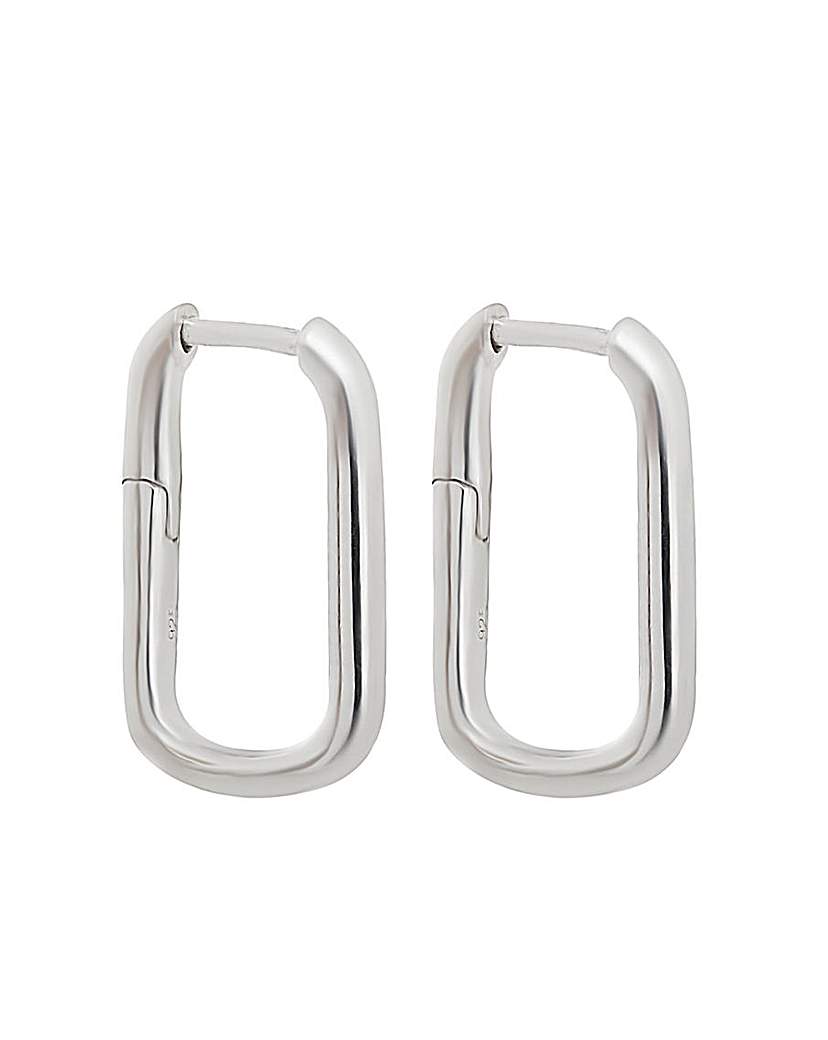 Simply Silver Mini Rectangle Hoop