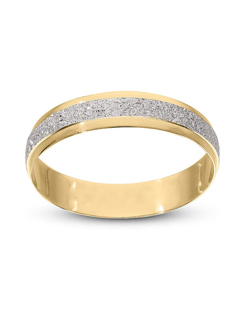 9CT Sparkle 2 tone 4mm Wedding Ring