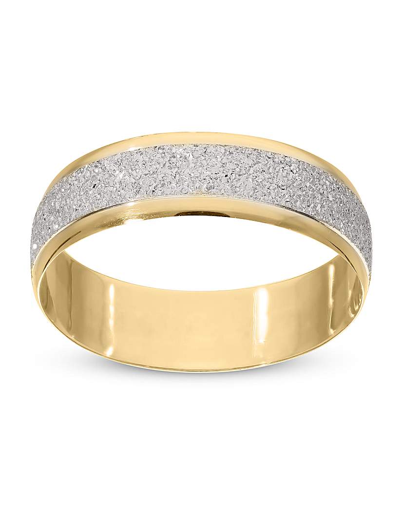 9CT Sparkle 2 tone 6mm Wedding Ring